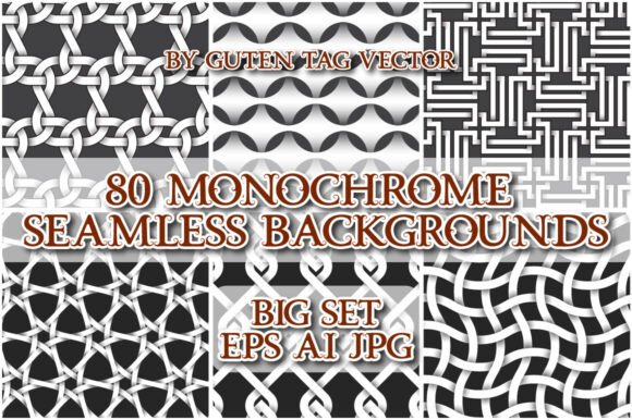 80 Monochrome Seamless Backgrounds for Design