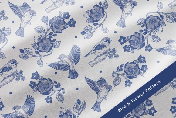 Blue Bird Luxury Pattern: Elevating Everyday Objects with Sophisticated Design