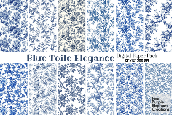 Blue Toile Elegance Chinoiserie Florals: The Ultimate Digital Resource for Creative Projects