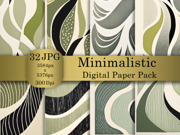 Boho Minimalist Digital Paper Big Bundle