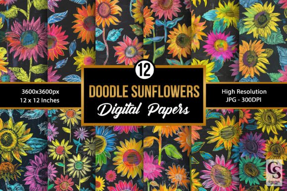 Chalkboard Sunflowers Digital Papers: The Versatile Asset for Creative Professionals and Hobbyists