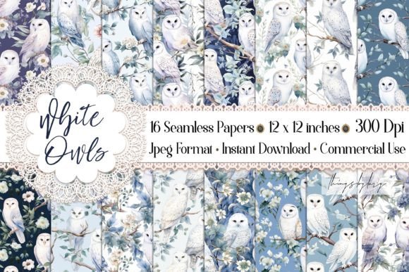 Evaluating 16 Seamless Watercolor White Owls Papers for Digital Design Projects