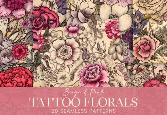 Faded Boho Tattoo Art Grunge Florals