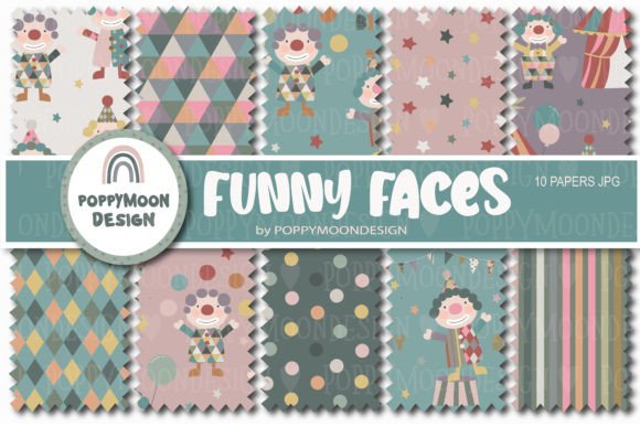 Funny Faces Digital Paper Set: A Whimsical Resource for Creatives