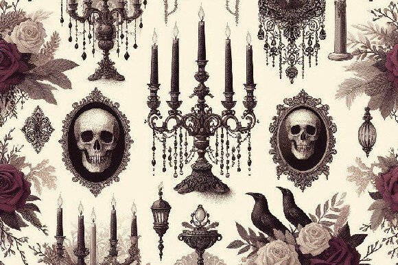 Gothic Halloween Elegance Design Pattern