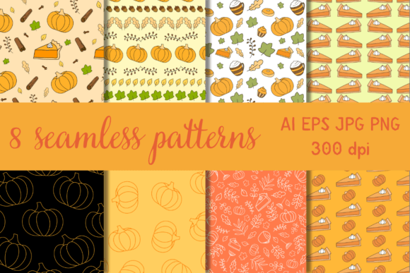 Pumpkin Season Seamless Pattern Set: Elevating Autumn Creativity