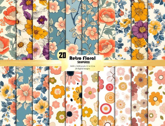 Retro Floral Background Pattern for Creative Projects