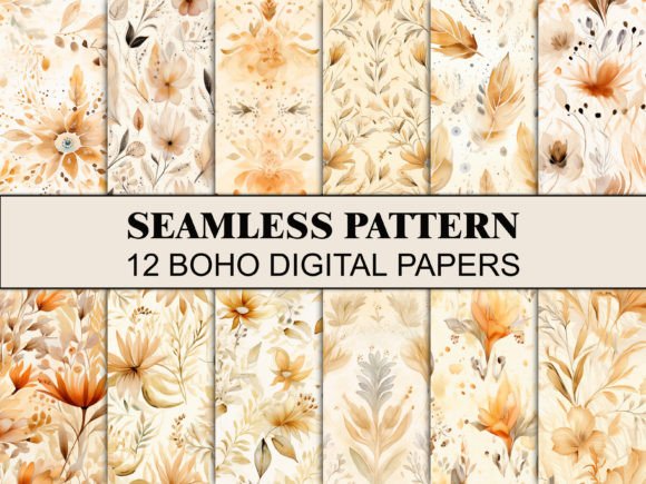 Seamless Boho Pattern Scrapbook Paper