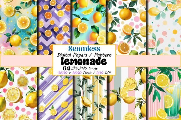 Seamless Lemonade Pattern Papers: The Ultimate Resource for Bright, Tiled Creativity