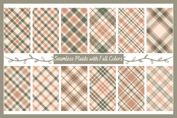 Seamless Plaids with Pastel Autumn Color