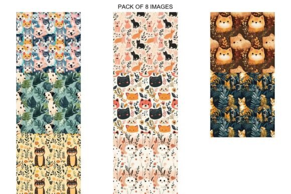 Unlocking Creativity with a Cat Dog Seamless Pattern Set for Diverse Projects