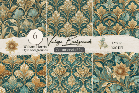 Vintage William Morris Pattern Set for Creatives
