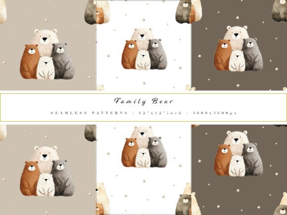 Watercolor Nursery Bear Digital Papers